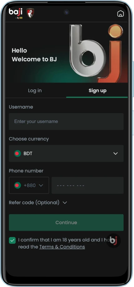 baji live registration page