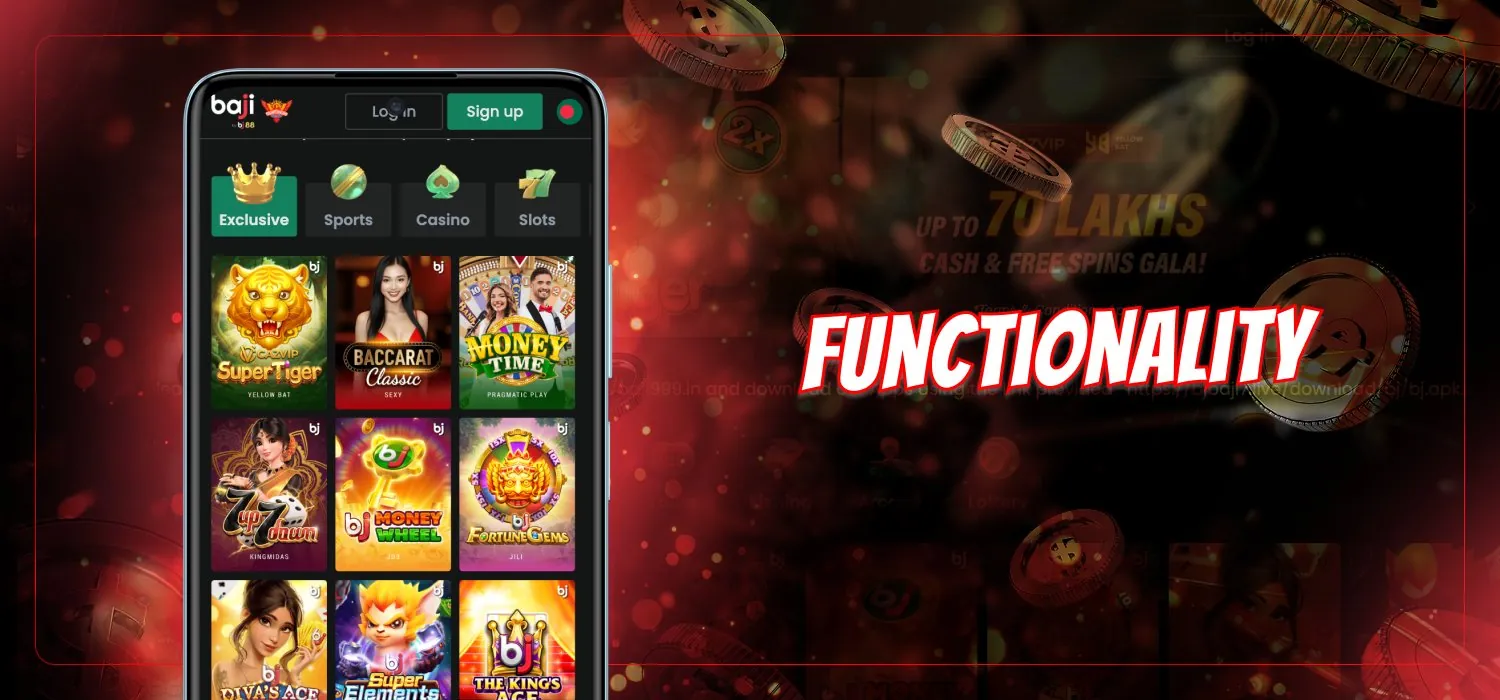 main functionality of baji live app