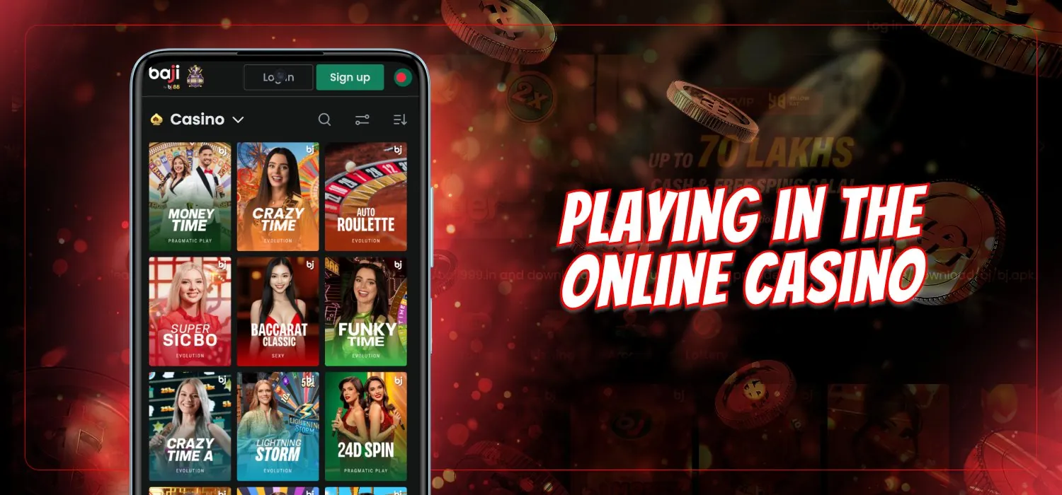 playing casino games via baji live app