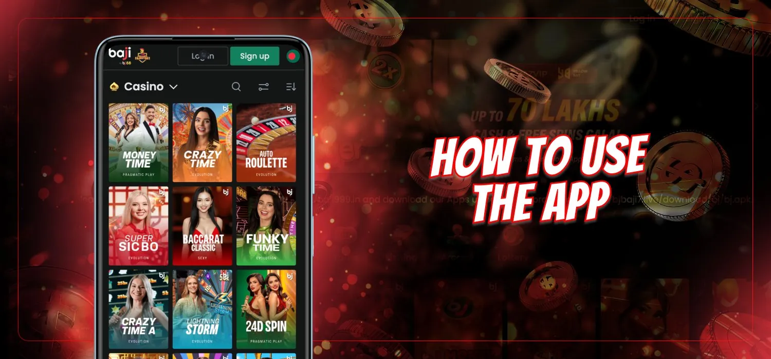 using a mobile casino application